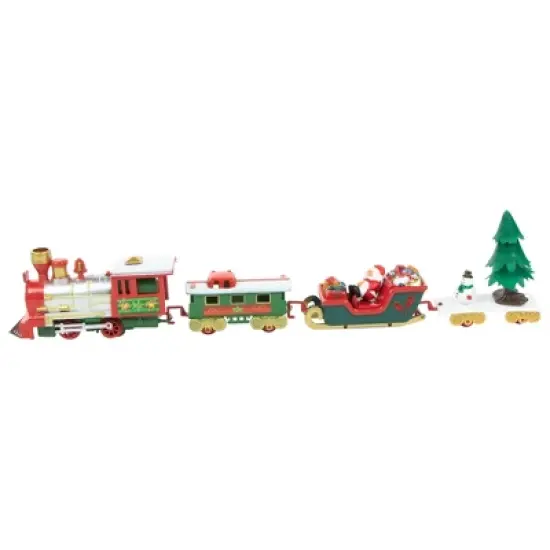 Northlight 31pc Battery Operated Lighted and Animated Christmas Tree Train Set with Sound image {3}
