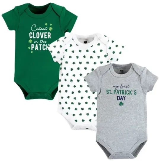 Hudson Baby Infant Boy Cotton Bodysuits, Cutest Clover image {5}