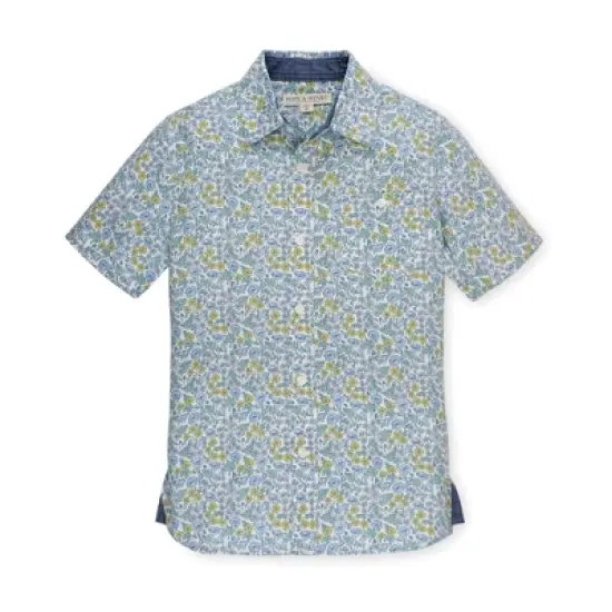 Hope & Henry Boys' Linen Short Sleeve Button Down Shirt, Kids image {9}