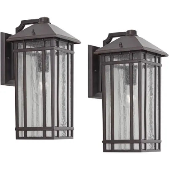 Kathy Ireland Sierra Craftsman 16 1/2"H Outdoor Wall Light Set of 2 image {7}