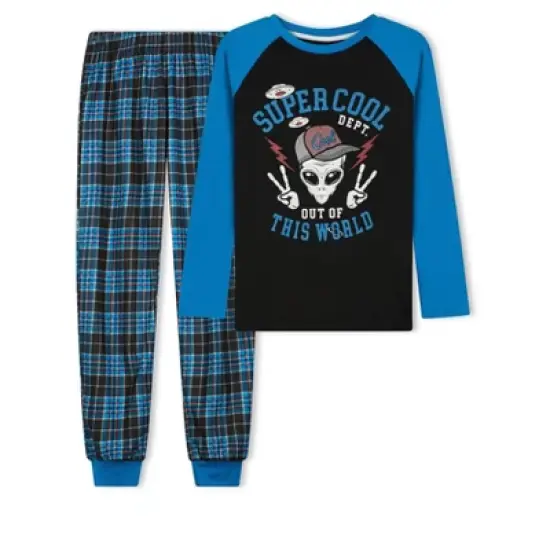 Sleep On It Boys Super Cool Plaid Brushed Jersey 2-Piece Pajama Sleep Set image {9}