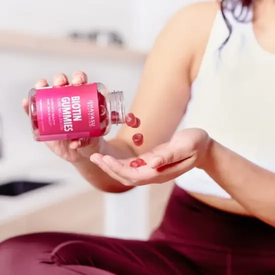 Biotin Gummies, Hair, Skin & Nail Supplement, Strawberry Flavor, Havasu Nutrition, 90ct image {3}