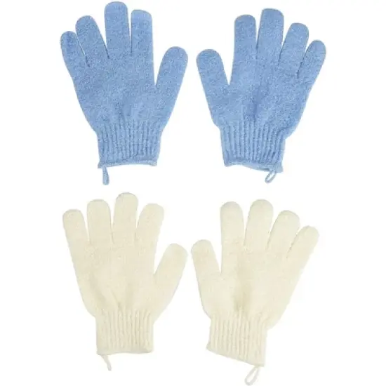 Glamlily 6 Pairs Body Exfoliating Shower Gloves, Bath Scrub Wash Mitt for Women, Men, Spa, Massage (Red, Cream, Blue, Pink, Green, Turquoise) image {5}