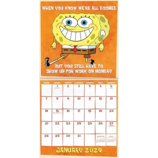 Trends International Inc. 2023-24 Wall Calendar 12"x12" Nickelodeon SpongeBob SquarePants image {1}