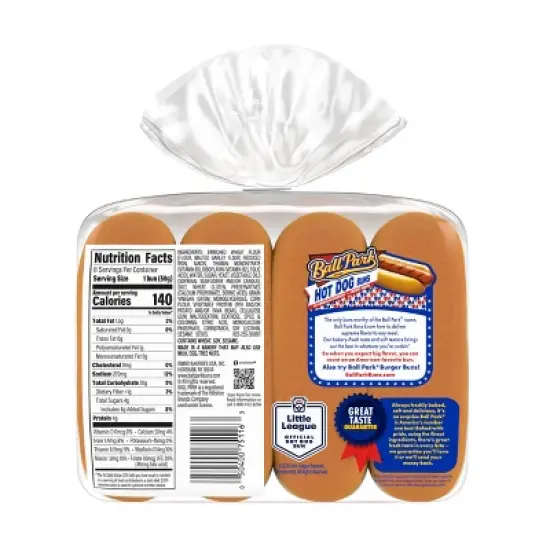 Ball Park Hot Dog Buns - 14oz/8pk image {4}