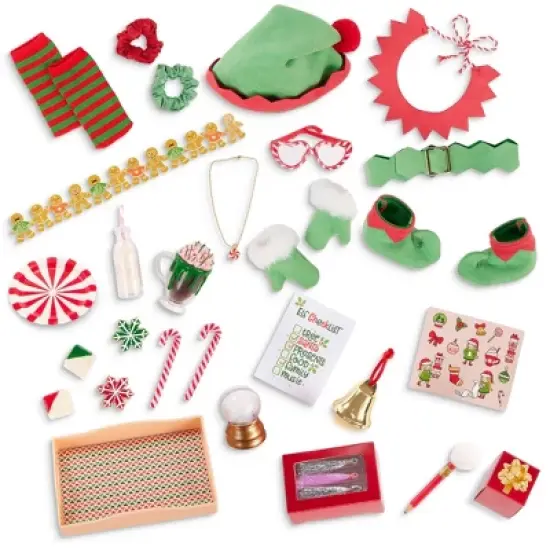 Our Generation Holiday Elf Surprise Advent Calendar Christmas Countdown Accessories for 18" Dolls: Includes 31 Doll Size Items image {1}