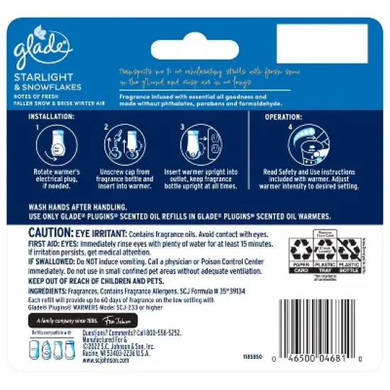 Glade PlugIns Scented Oil Air Freshener - Starlight & Snowflakes Refill - 3.35oz/5pk image {2}