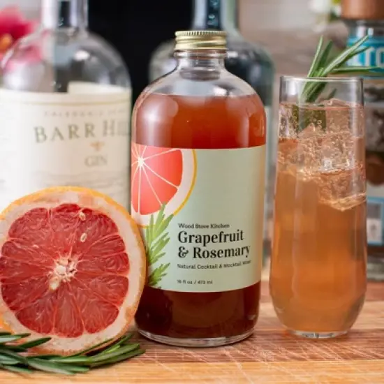Wood Stove Kitchen Grapefruit & Rosemary Cocktail and Mocktail Mixer, 16 fl oz image {1}
