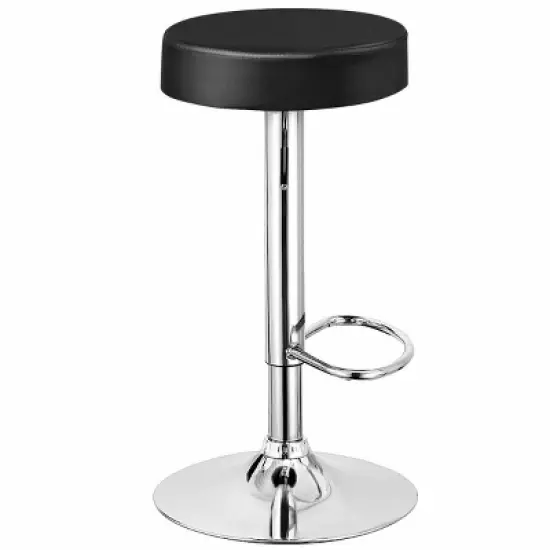 Tangkula Round Bar Stool 1 PC Adjustable Swivel Pub Chair U Leather with Footrest image {4}