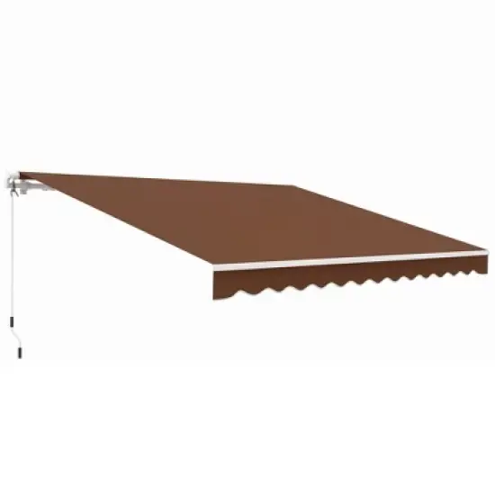 Outsunny 12' x 10' Manual Retractable Awning Outdoor Sunshade Shelter for Patio, Balcony, Yard, with Adjustable & Versatile Design image {14}