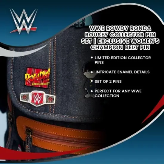 SalesOne LLC WWE Rowdy Ronda Rousey Collector Pin Set | Exclusive Women's Champion Belt Pin image {3}