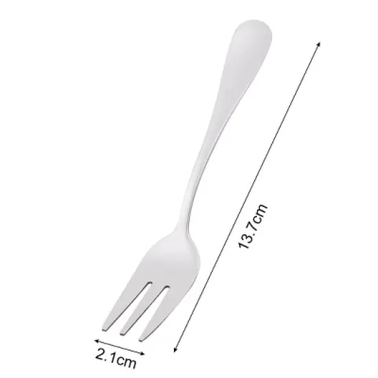 Unique Bargains Home Restaurant Utensil Stainless Steel Fruit Dessert Fork 5.4" Long 5 Pcs Silver Tone image {2}