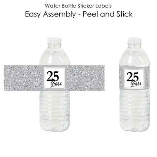 Big Dot of Happiness We Still Do - 25th Wedding Anniversary - Anniversary Party Water Bottle Sticker Labels - Set of 20 image {1}