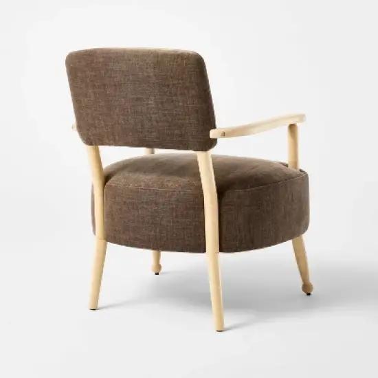 Corallina Upholstered Wooden Accent Chair Brown - Threshold&trade; designed with Studio McGee image {3}