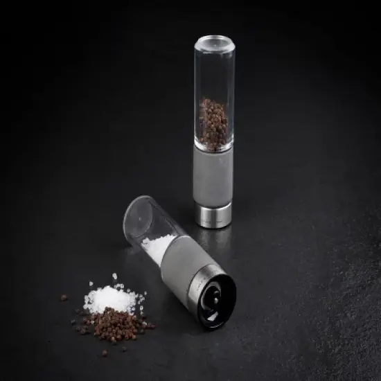 Cole & Mason 7.09" 2pc Acrylic/Steel/Cement Regent Gift Set Gray/Clear/Silver: Modern Salt & Pepper Mills, 2-Year Warranty image {5}