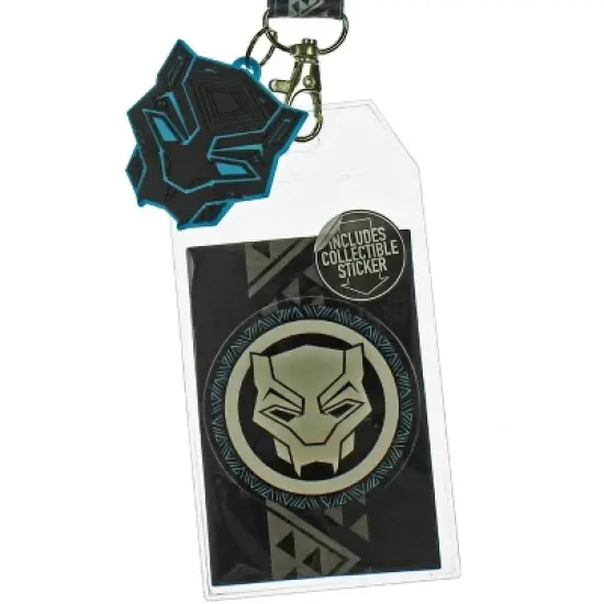 Black Panther Lanyard ID Badge Holder Design With Charm image {1}