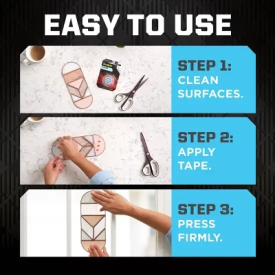 Scotch Mount Double-Sided Mounting Tape Clear 1" x 60": Heavy Duty Wall Tape, Double Stick for Art & Office image {6}