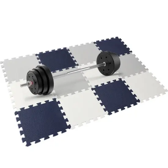 Easy Playhouse: 12 Soft Foam Floor Tiles - Blue-Grey-White, Interlocking Mat image {6}