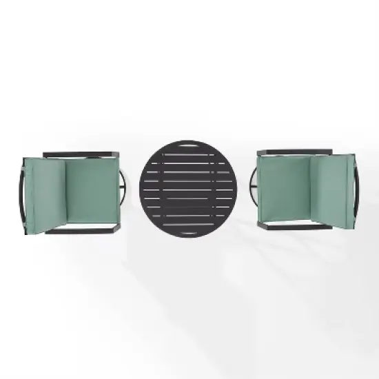 3pc Kaplan Outdoor Steel Bistro Set Mist/Bronze - Crosley image {7}