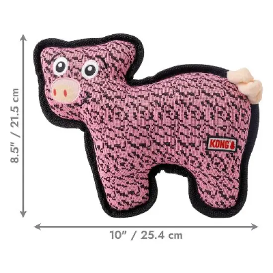KONG Pig FlyKnit Ballistic Dog Animal Toy image {2}
