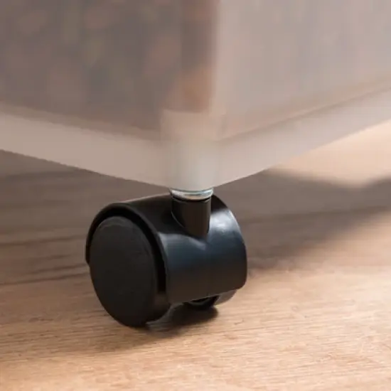 IRIS USA Airtight Pet Food Container with Casters, Navy image {4}