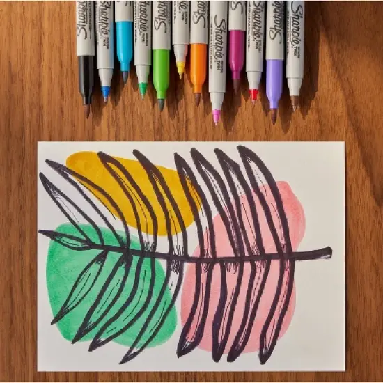 Sharpie 12pk Permanent Markers Brush and Ultra Fine Twin Assorted Colors image {3}