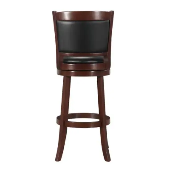 29" Piacenza Swivel Faux Leather Barstool Black - Inspire Q image {3}