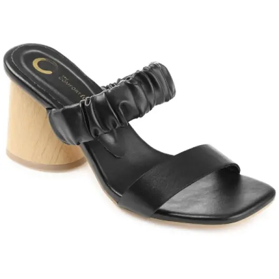 Journee Collection Womens Fayth Tru Comfort Foam Open Square Toe Block Heel Sandals image {9}