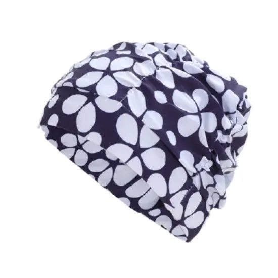 Unique Bargains Nylon Floral Pattern Swimming Cap 1 Pc image {5}