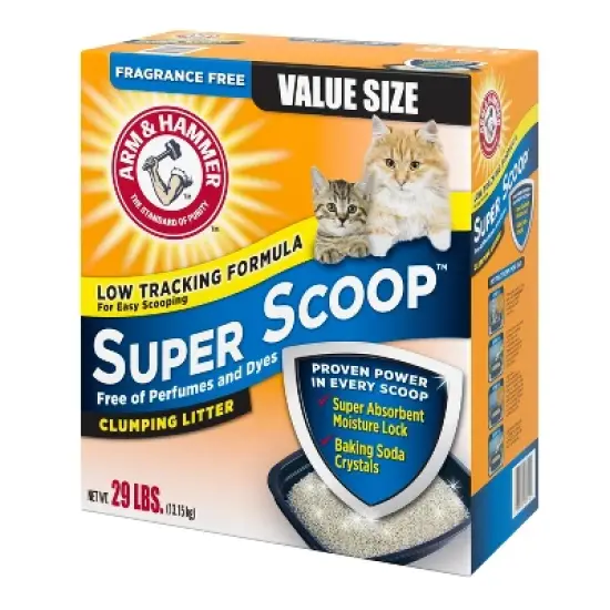 Arm & Hammer Fragrance Free Super Scoop Clumping Litter - 29lbs image {2}