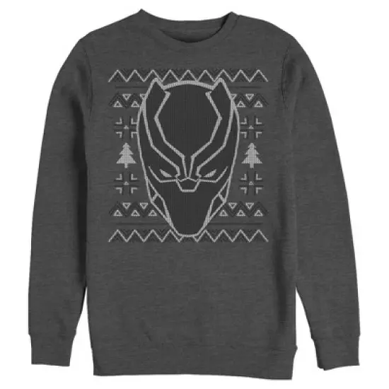 Men's Marvel Ugly Christmas Panther Mask Sweatshirt image {2}