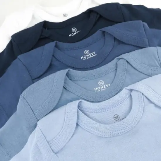 Honest Baby Boys' 5pk Short Sleeve Bodysuit - Blue image {1}