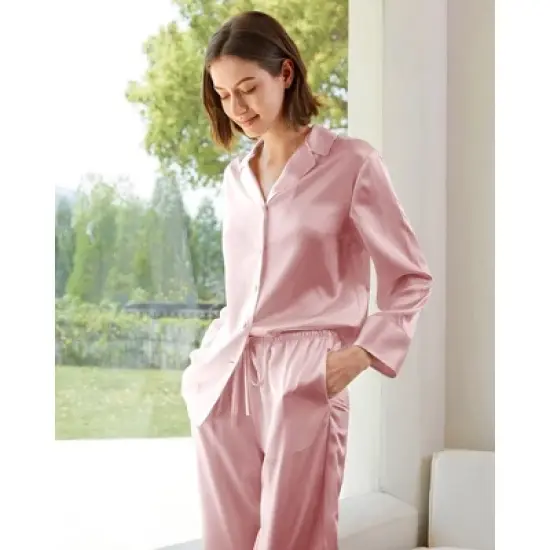 Mommesilk Classic Silk Pajamas Set for Women image {10}