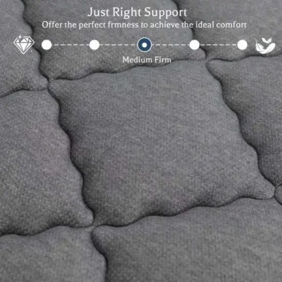 CHEVNI 12-14 Inch Mattress in a box Hybrid Spring Memory Foam Medium Firm Gray image {3}