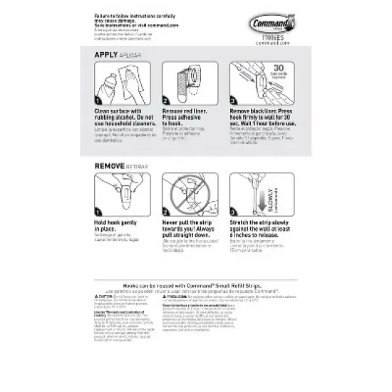 Command 12pk Damage Free Mini Hooks White: Adhesive Plastic Hooks for Stockings & Lights, 0.5 lb Capacity, 6 Pack image {9}