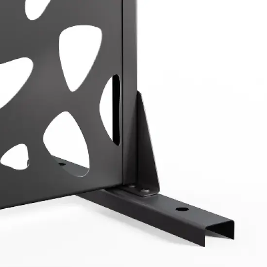 Pexfix 72 x 47 Inch Metal Privacy Screen Freestanding Outdoor Divider Panel For Patio Deck Balcony Heavy Duty Base Weatherproof Black Abstract Stone image {9}