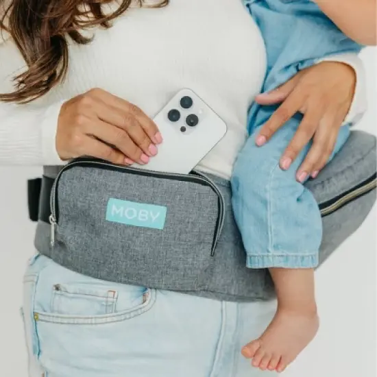 Moby Hip Seat Baby Carrier - Heather Gray image {5}