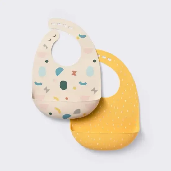 Silicone Bibs - 2pk - Shapes/Yellow - Cloud Island&trade; image {4}