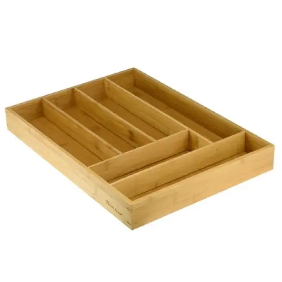 Heim Concept Organic Bamboo 6-Slot Organizer, Utensils Utility Storage image {3}