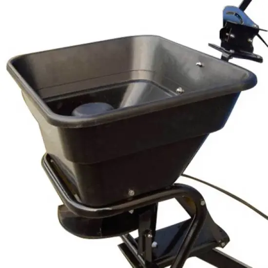 Field Tuff 12V 80 Pound Capacity Grass Seed Fertilizer Spreader with Hitch Mount Receiver and Rain Protector for ATV, UTV, or Utility Tractor image {3}