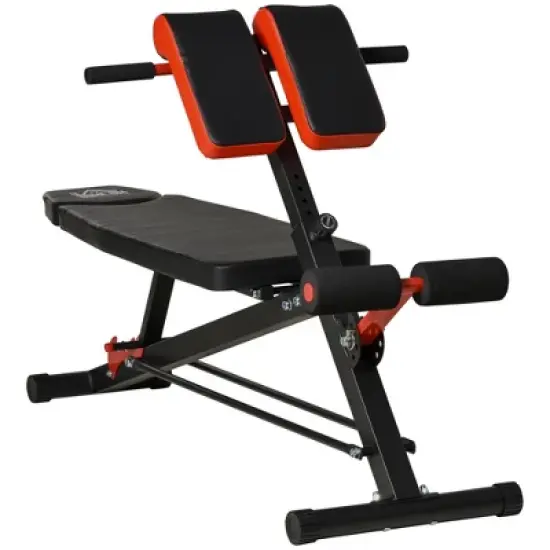 NAYSAYE Exercise Trainers Adjustable Hyper Extension Dumbbell Weight Bench with Foam Holders for Home Gym, Black and Red, 25.3"*57.5"*33.5" image {5}