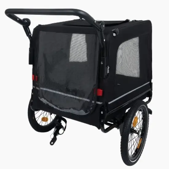 VASIP 2-in-1 Pet Trailer Bike and Pull-Behind Carrier ,Detachable Hitch & Towing Handle, All-Terrain Wheels for Cycling,Walking,Blue image {5}