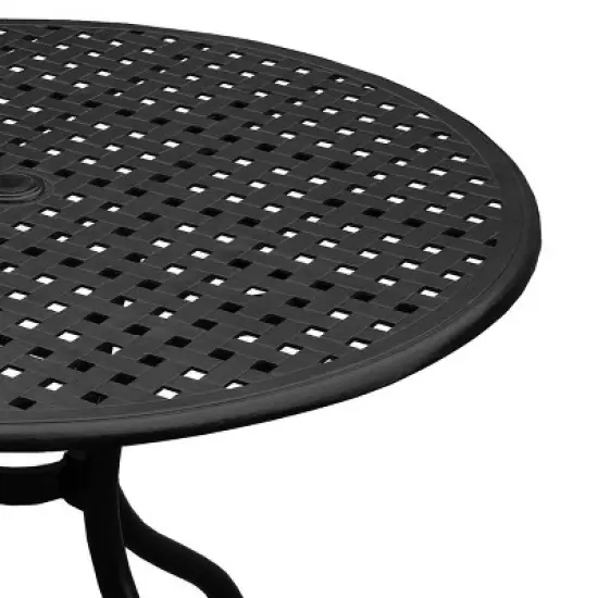 42" Modern Mesh Aluminum Round Patio Dining Table - Oakland Living image {2}