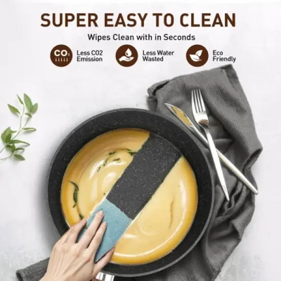 Captiva Designs Nonstick Granite Cookware and Bakeware Set with Heat-Resistant Bakelite Handle image {9}