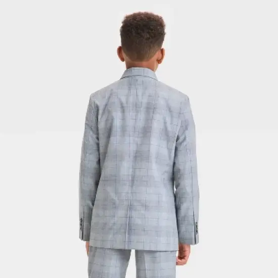 Boys' Plaid Suit Jacket - Cat & Jack&trade; Dark Gray image {1}