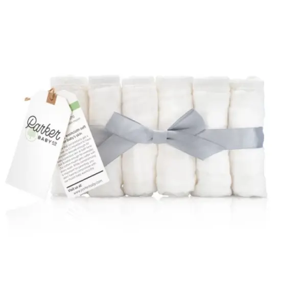Parker Baby Co. White Cotton Washcloths - 6 Pack image {9}
