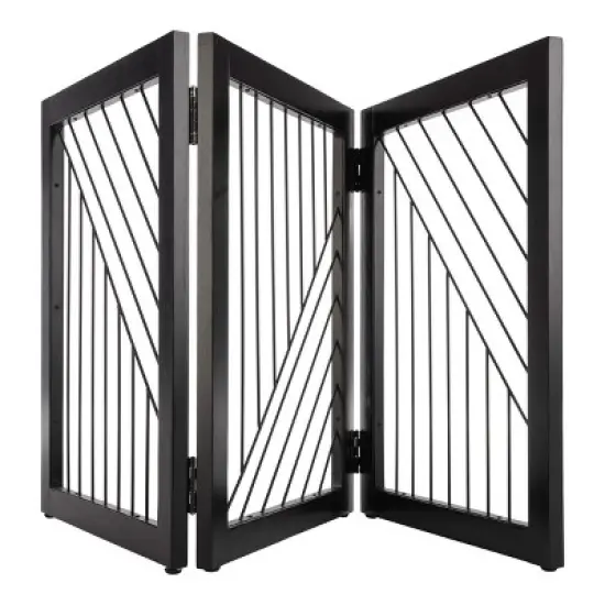PETMAKER 3-Panel Foldable Pet Gate, Black image {9}