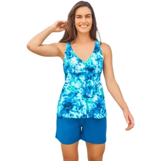 Swim 365 Women&rsquo;s Plus Size Flowy Tankini Top image {7}