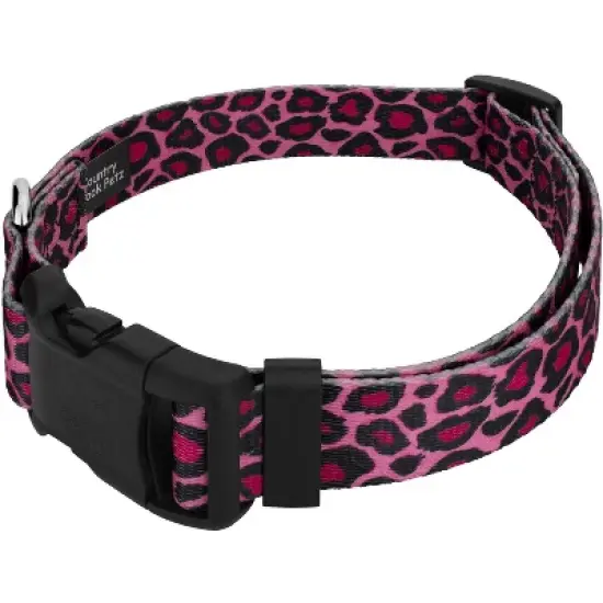 Country Brook Petz Pink Leopard Deluxe Dog Collar - Made In The U.S.A. image {1}