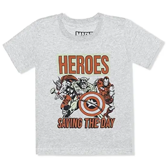 Marvel Heroes Boy's 3-Pack Saving The Day Graphic Tee, Sleeveless Shirt and Mesh Short Set For Toddlers image {5}